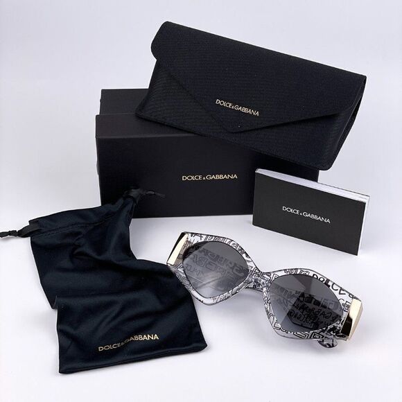 NEW D&G DG4396 33148G Black Gray Gradient Irregular Women Sunglasses - Picture 9 of 12